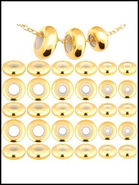 30pcs Stopper Beads with Rubber Inside for DIY Charm Bracelets